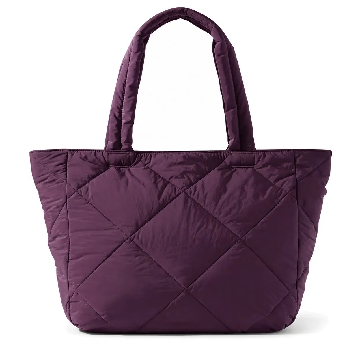 Custom Quilted Puffer Tote Handbag with Two Handles for Daily Shopping and Outdoor Use