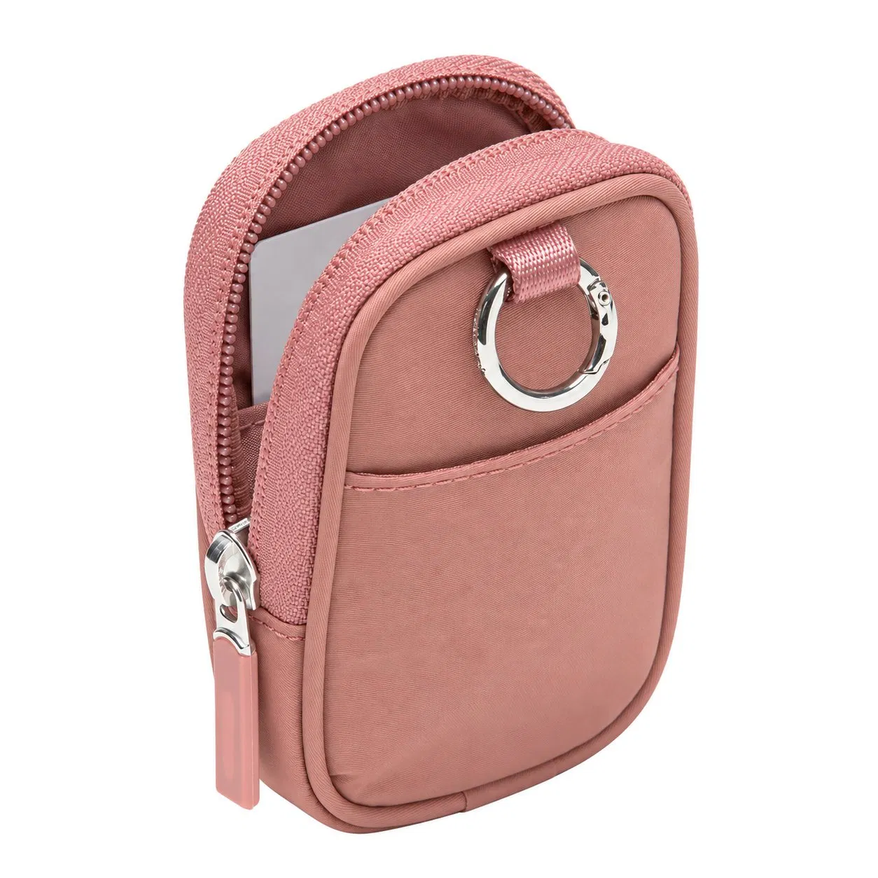 Custom Unisex Nylon Zipper Keychain Coin Purse with Detachable Card Holder for Daily Use