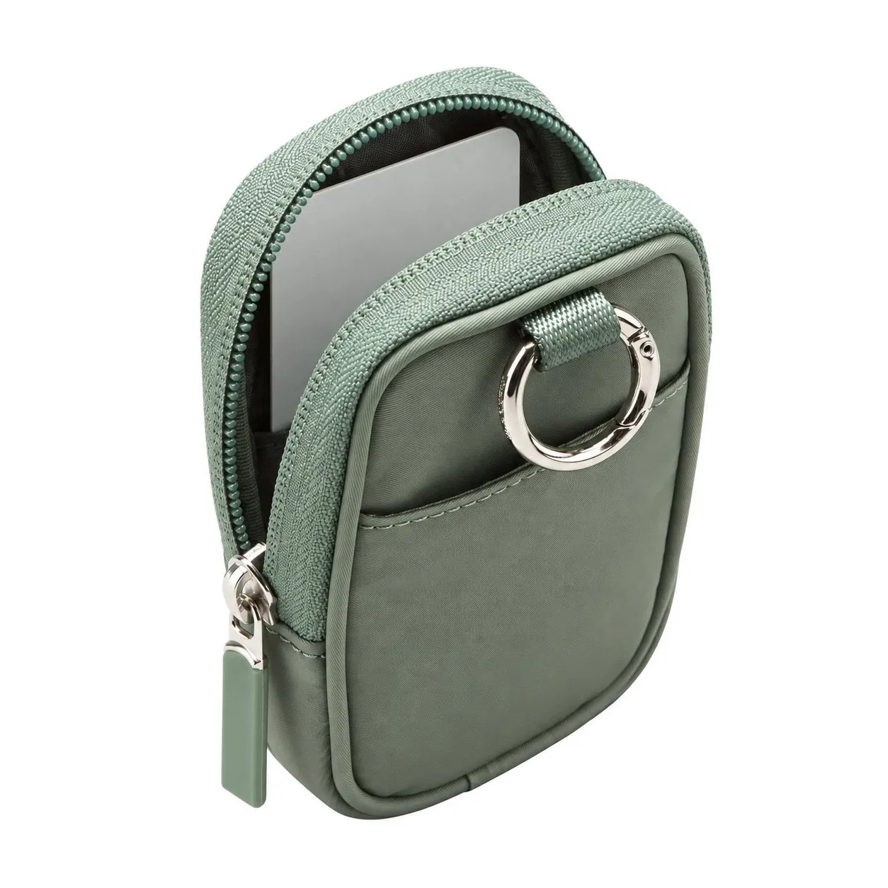 Custom Unisex Nylon Zipper Keychain Coin Purse with Detachable Card Holder for Daily Use