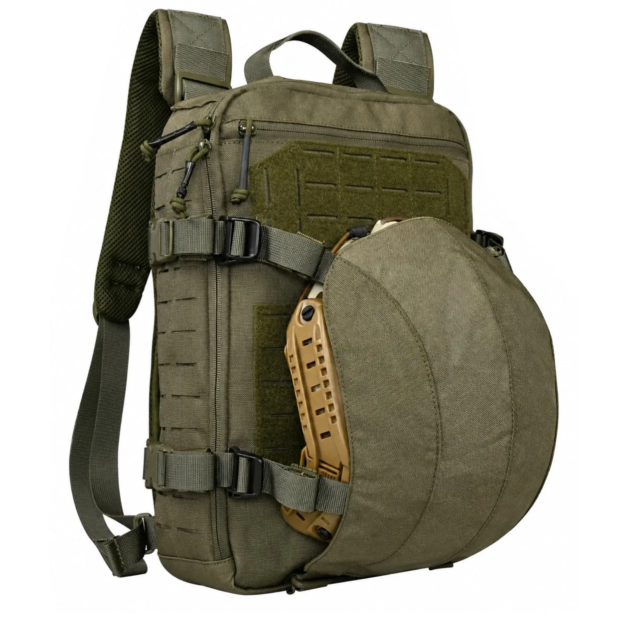 Custom Nylon Molle Helmet Backpack with Retention Straps for Hiking Camping and Travel