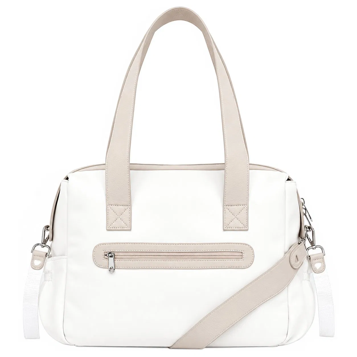 Custom PU Leather Women Tote Handbag with Zipper for Daily Shopping and Travel