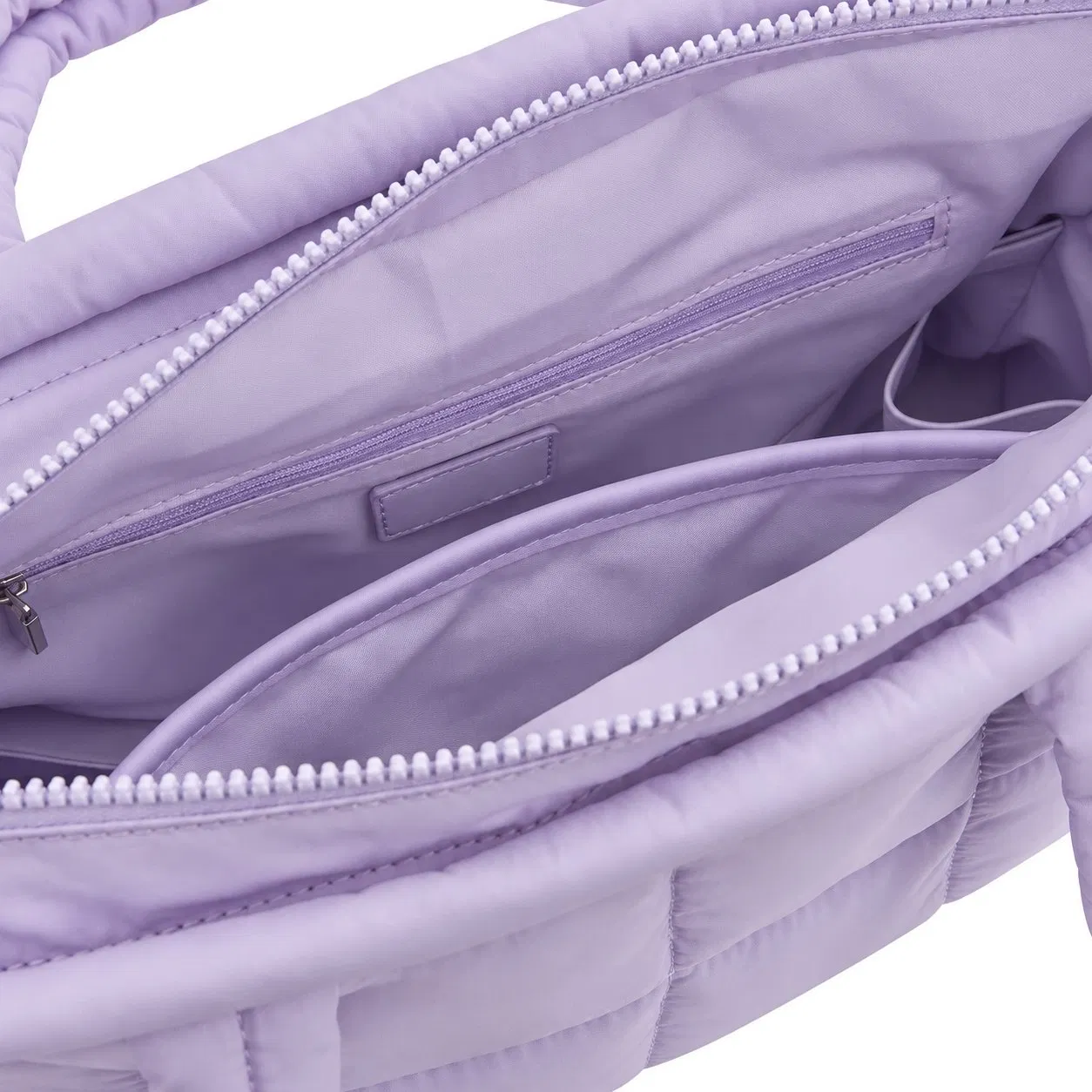 Custom Quilted Nylon Puffer Tote Bag for Women with Zipper for Office and Shopping