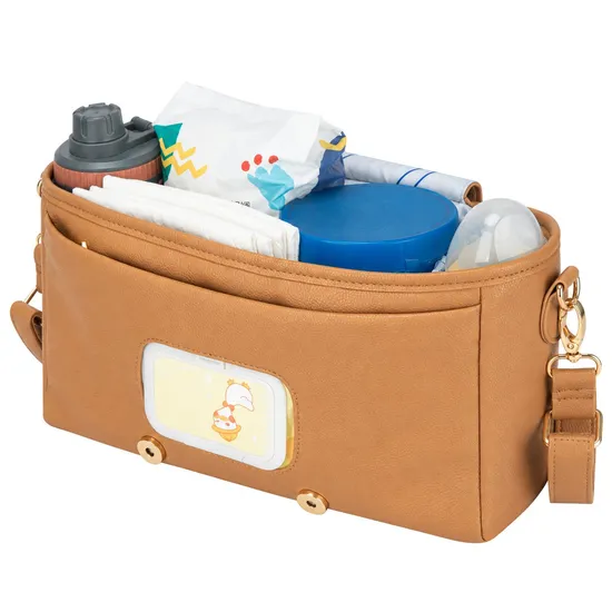 Custom Water Resistant Baby Stroller Organizer Bag with Bottle Holder for Travel