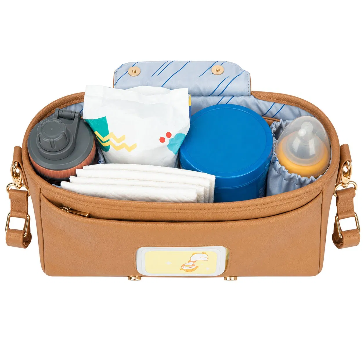 Custom Water Resistant Baby Stroller Organizer Bag with Bottle Holder for Travel