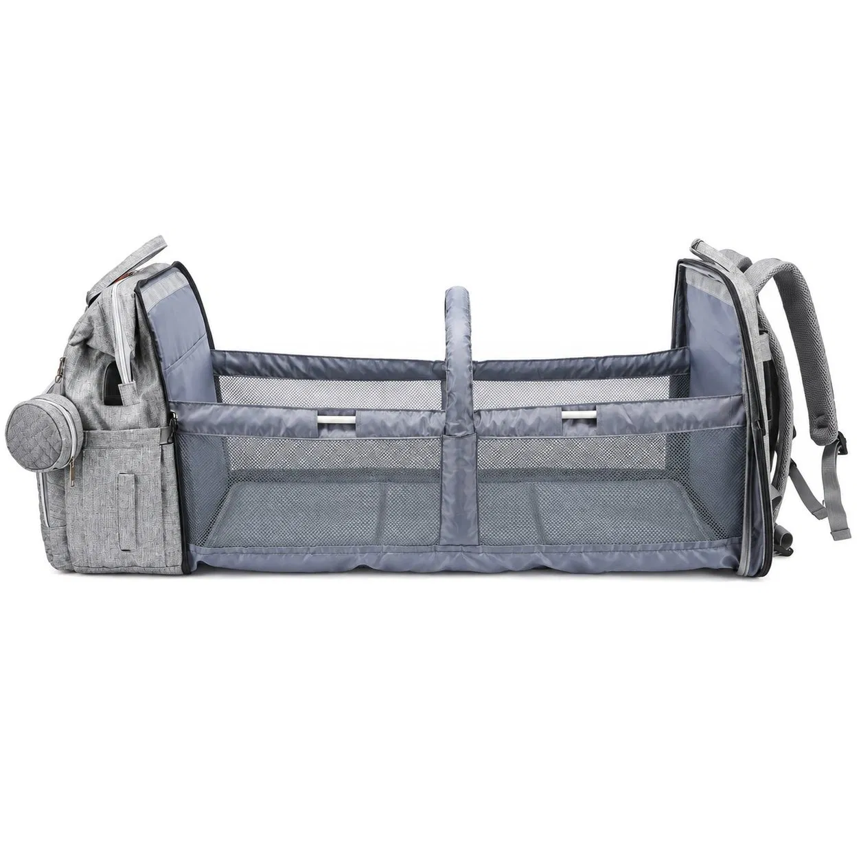 Portable Oxford Diaper Backpack with Insulated Pocket USB Port and RFID Protection