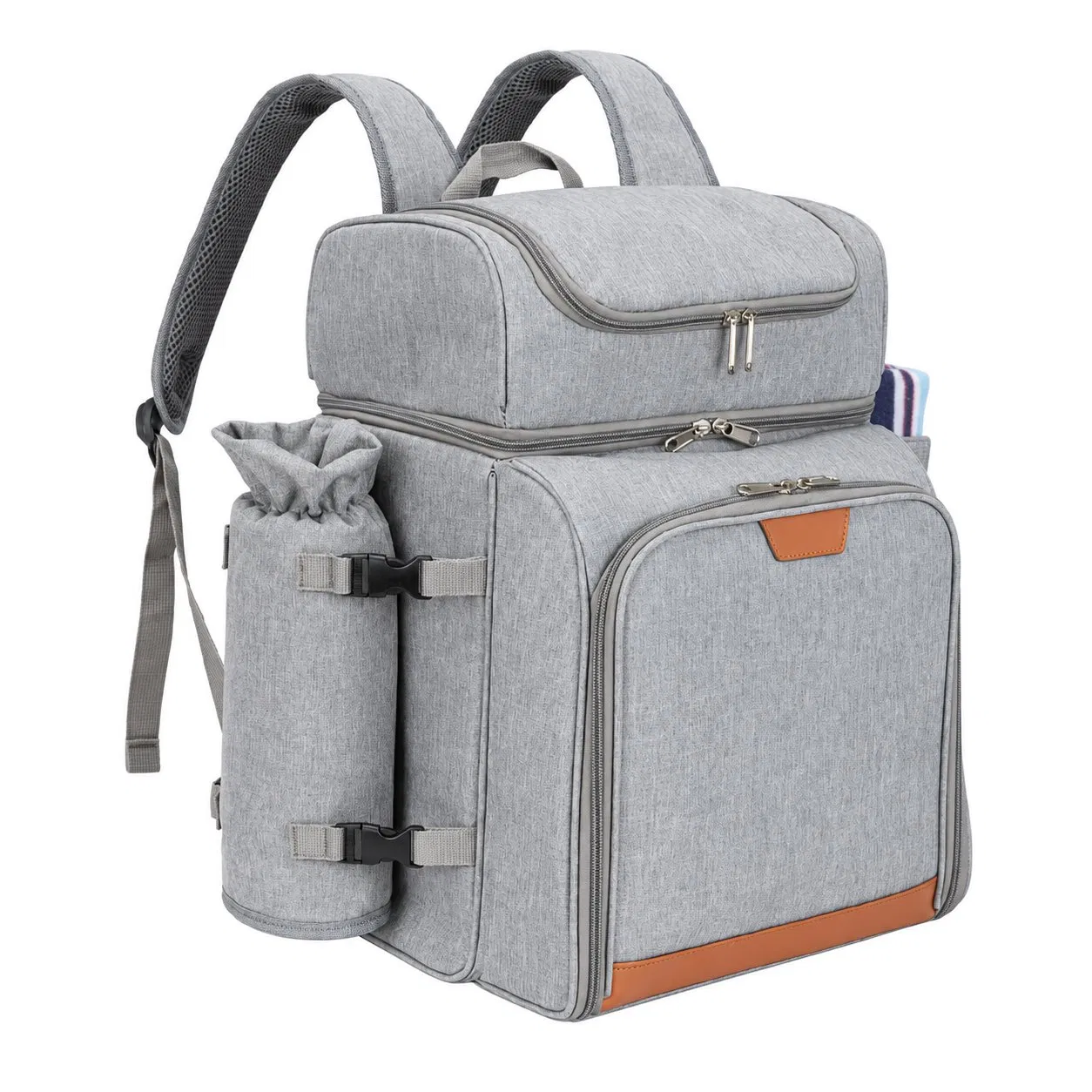 Portable Polyester Insulated Cooler Backpack with PEVA Lining for Picnic and Lunch Storage
