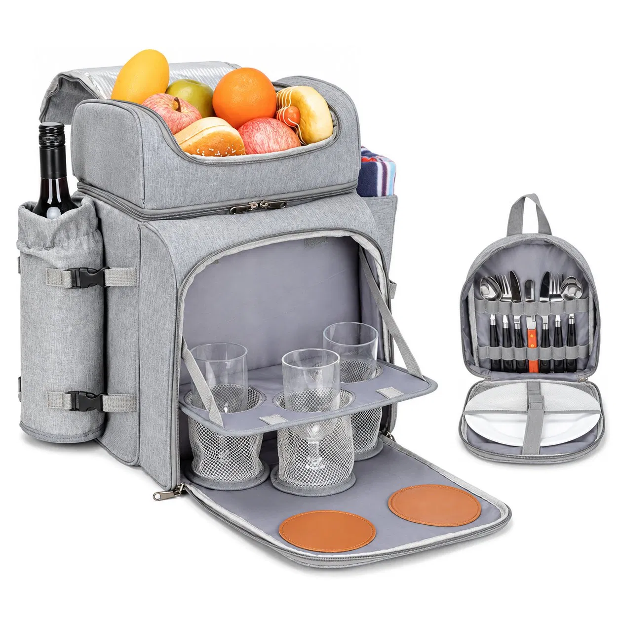 Portable Polyester Insulated Cooler Backpack with PEVA Lining for Picnic and Lunch Storage