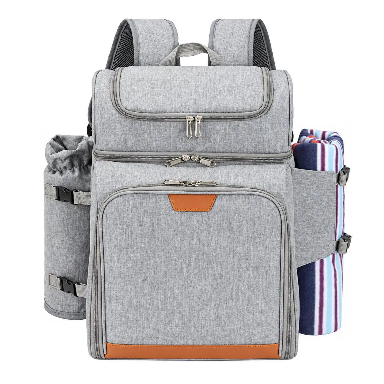 Portable Polyester Insulated Cooler Backpack with PEVA Lining for Picnic and Lunch Storage
