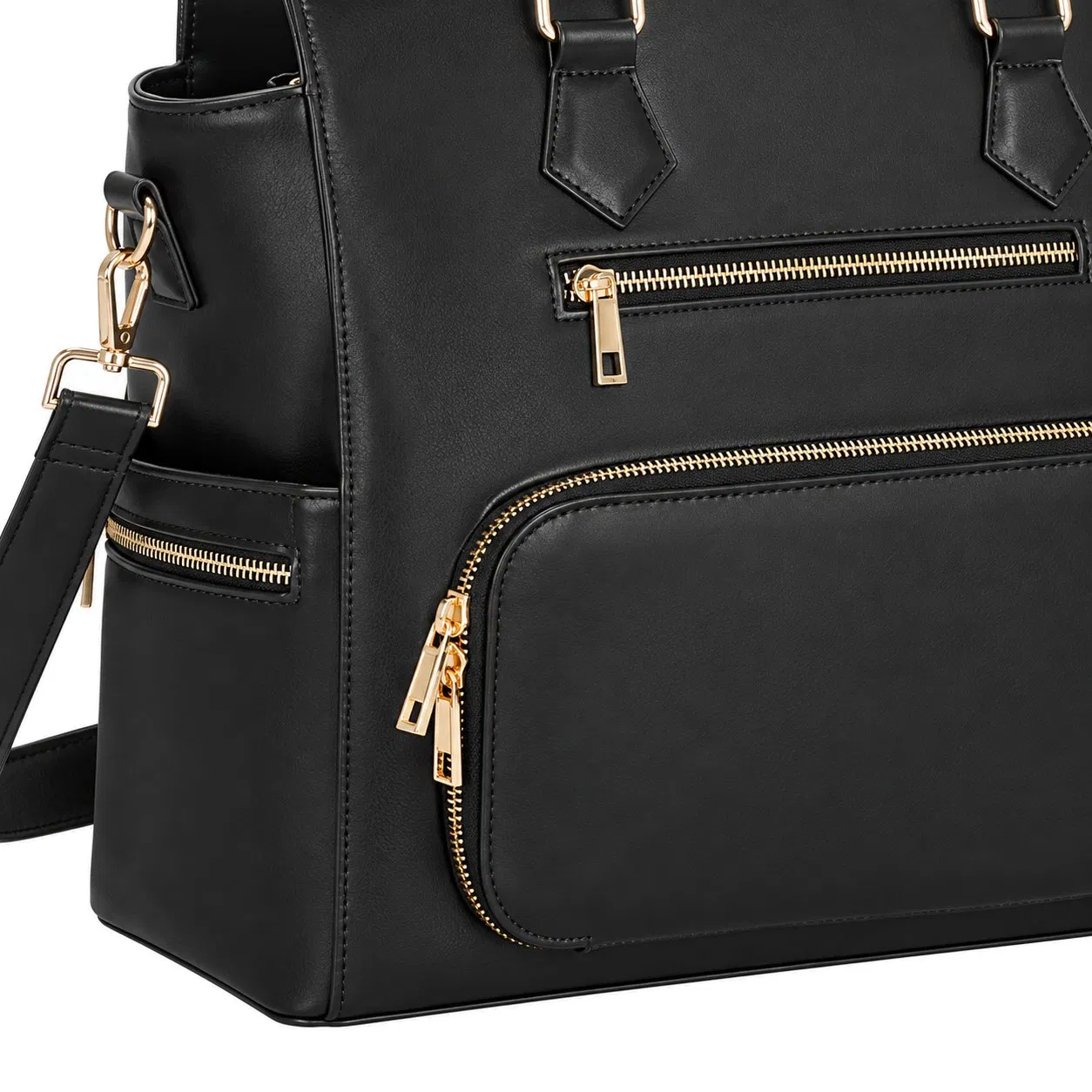 Custom PU Laptop Lunch Tote Bag with Insulated Compartment and PEVA Lining