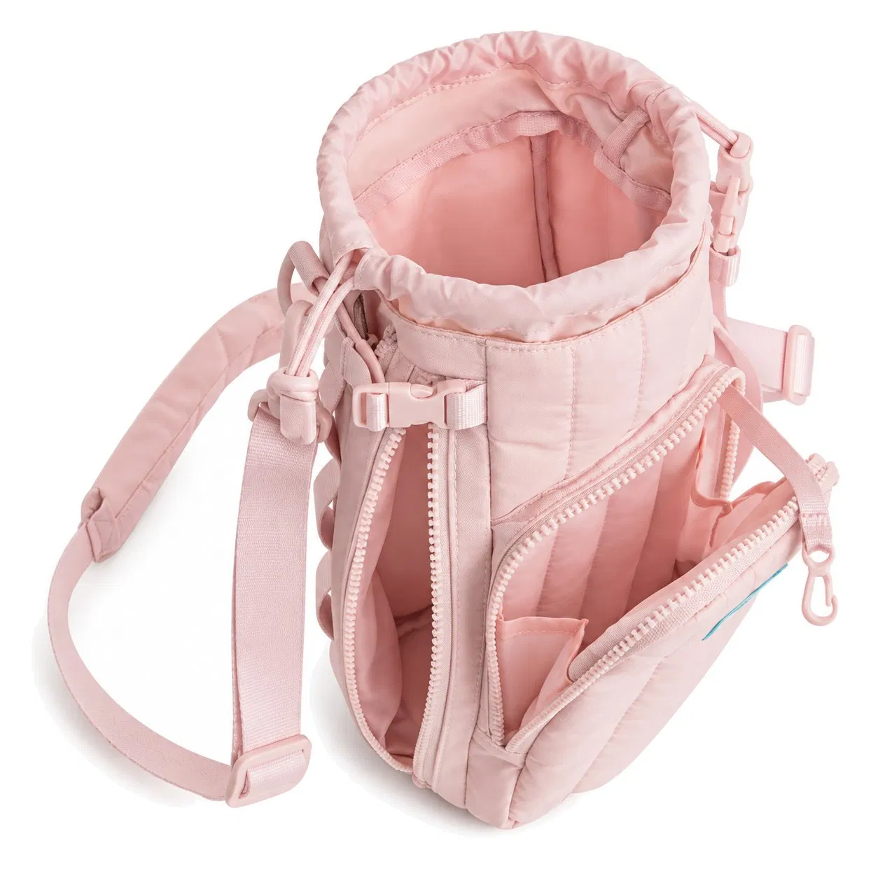 Custom Nylon Insulated Water Bottle Crossbody Bag with Adjustable Strap for Gym and Travel