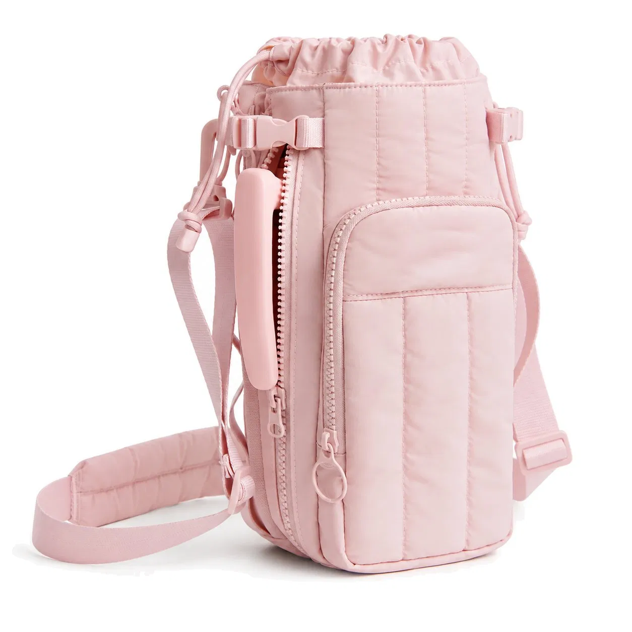 Custom Nylon Insulated Water Bottle Crossbody Bag with Adjustable Strap for Gym and Travel