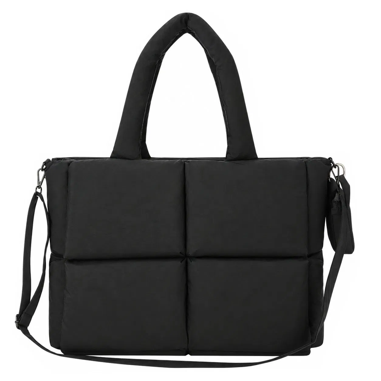 Custom Quilted Nylon Tote Bag with Polyester Lining for Women Daily Shopping