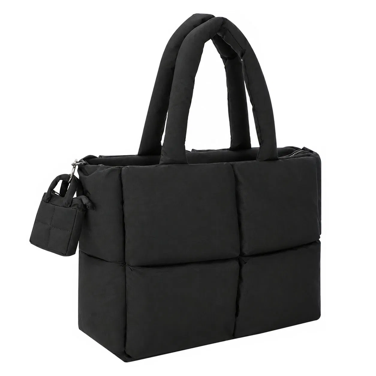 Custom Quilted Nylon Tote Bag with Polyester Lining for Women Daily Shopping