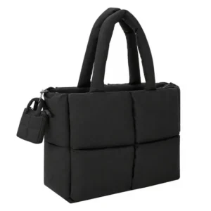 Custom Quilted Nylon Tote Bag with Polyester Lining for Women Daily Shopping