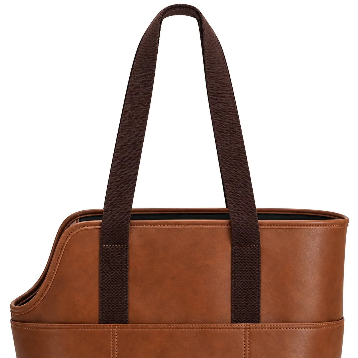 Custom PU Pet Carrier Tote Bag with Pockets and Adjustable Safety Leash for Small Dogs and Cats