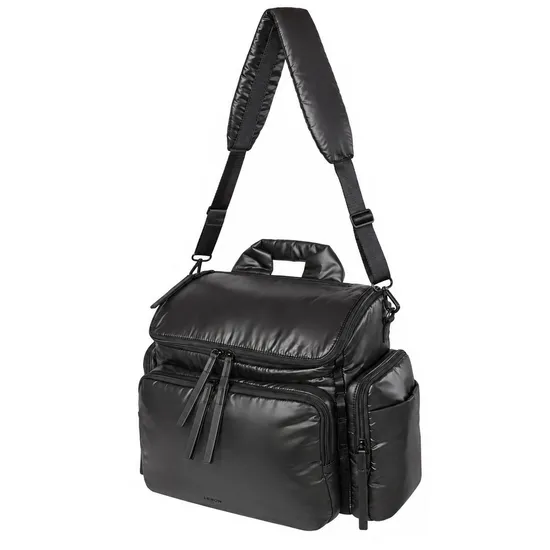 Custom Nylon Convertible Diaper Backpack with Wide Open Metal Zipper and Insulated Bottle Pockets
