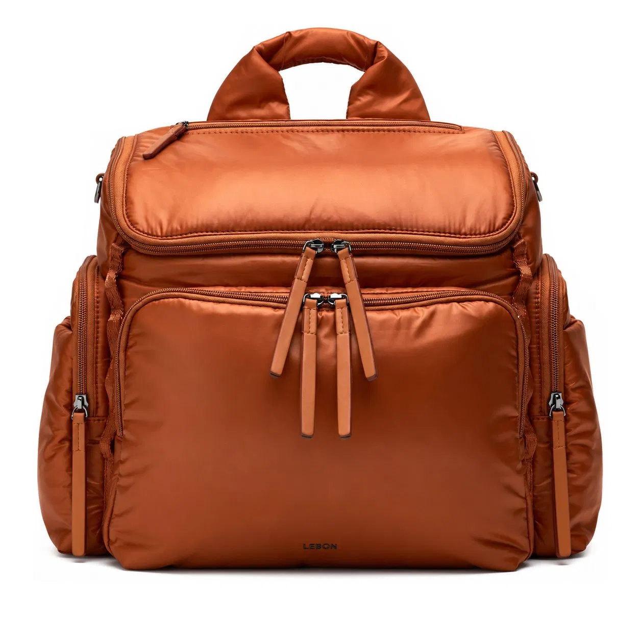 Custom Nylon Convertible Diaper Backpack with Wide Open Metal Zipper and Insulated Bottle Pockets