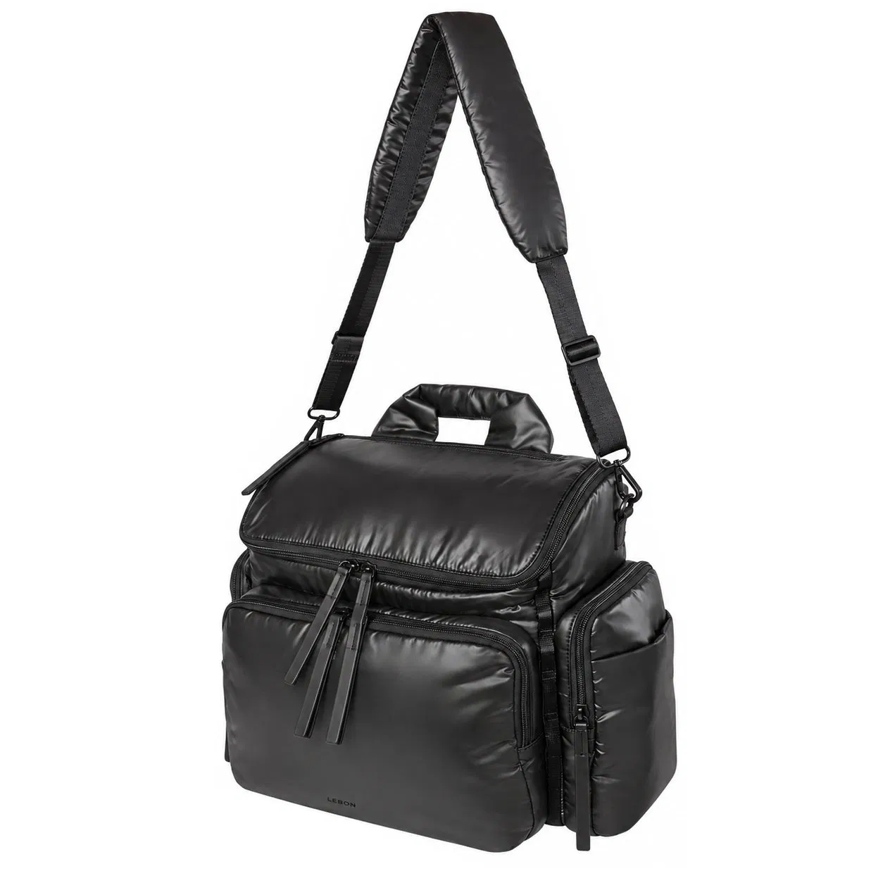 Custom Nylon Convertible Diaper Backpack with Wide Open Metal Zipper and Insulated Bottle Pockets