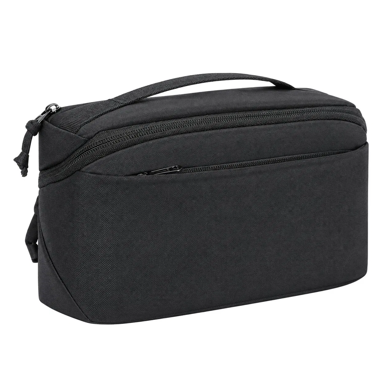 Custom Polyester Two Layer Cable Organizer Bag with Zipper for Travel Electronics Accessories