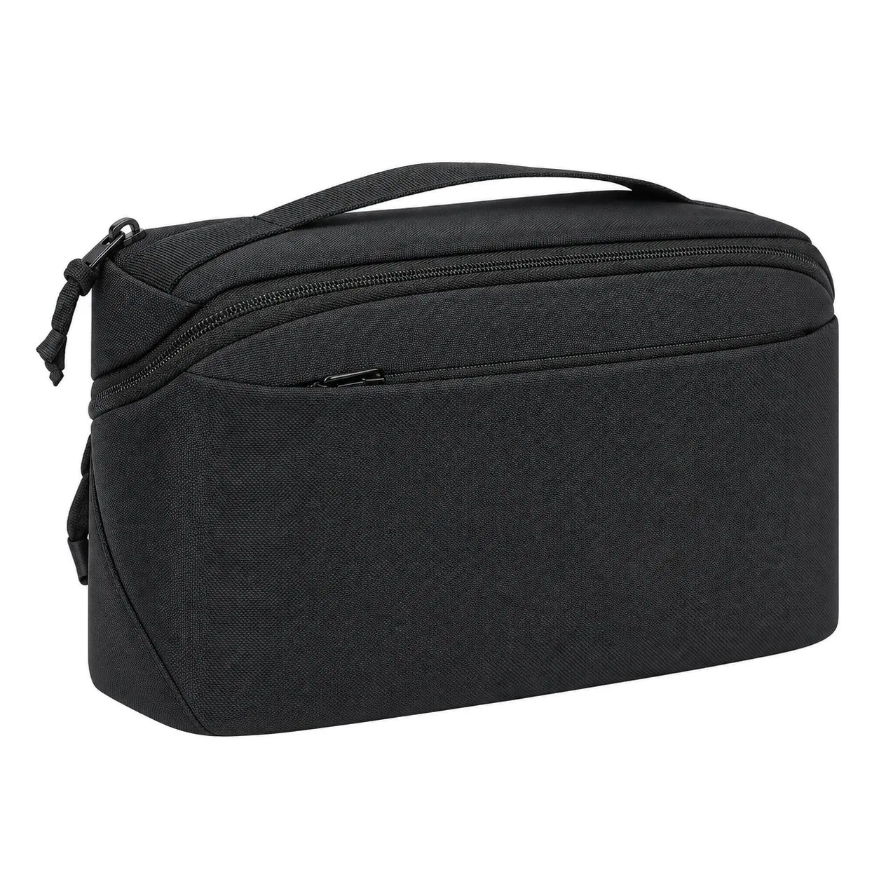 Custom Polyester Two Layer Cable Organizer Bag with Zipper for Travel Electronics Accessories