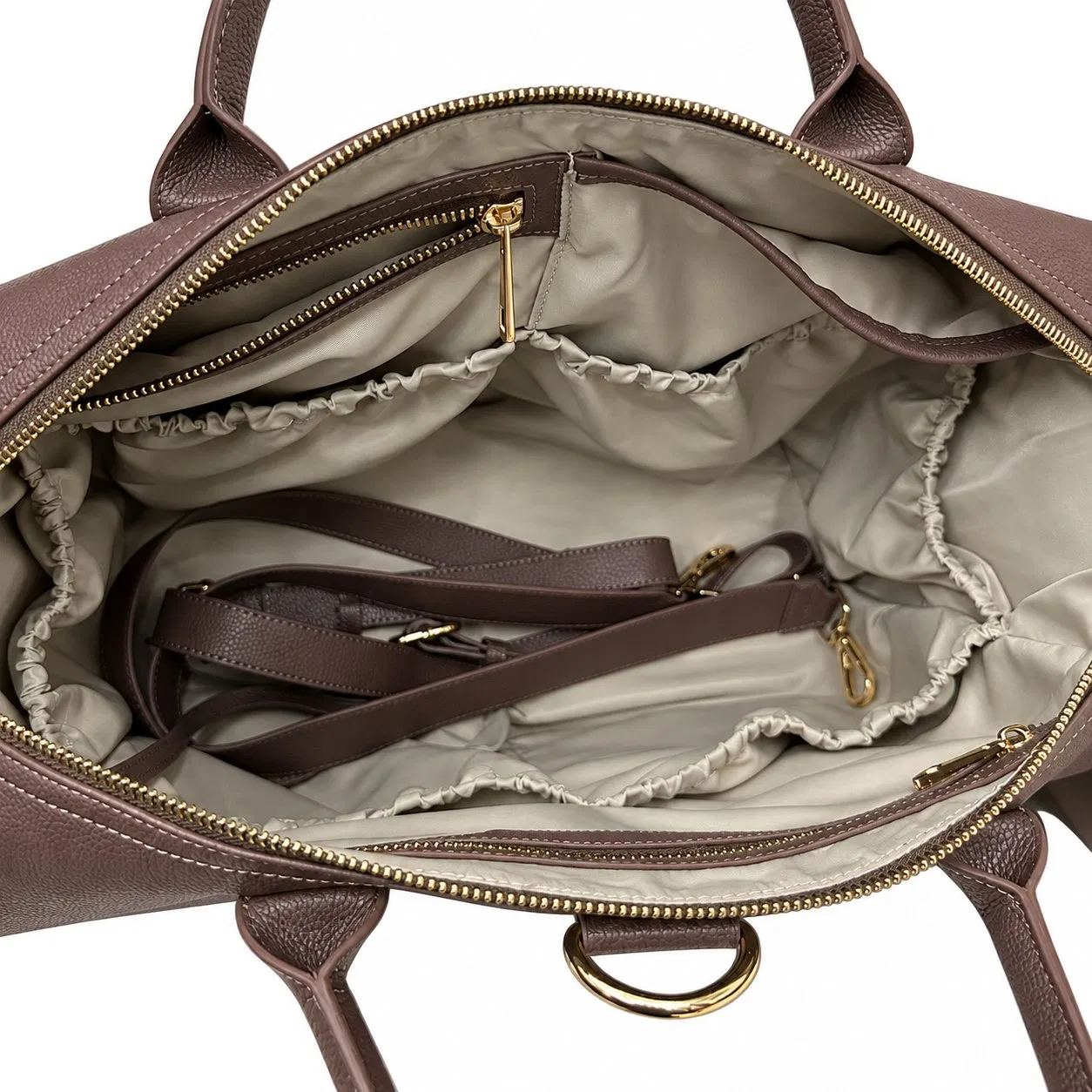 Custom PU Convertible Diaper Backpack and Tote with Shoulder and Stroller Straps for Travel