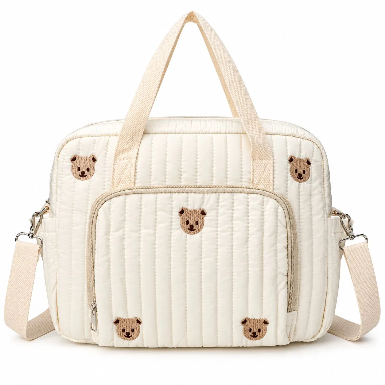 Custom Quilted Diaper Shoulder Bag and Baby Hospital Organizer for Travel and Daily Care