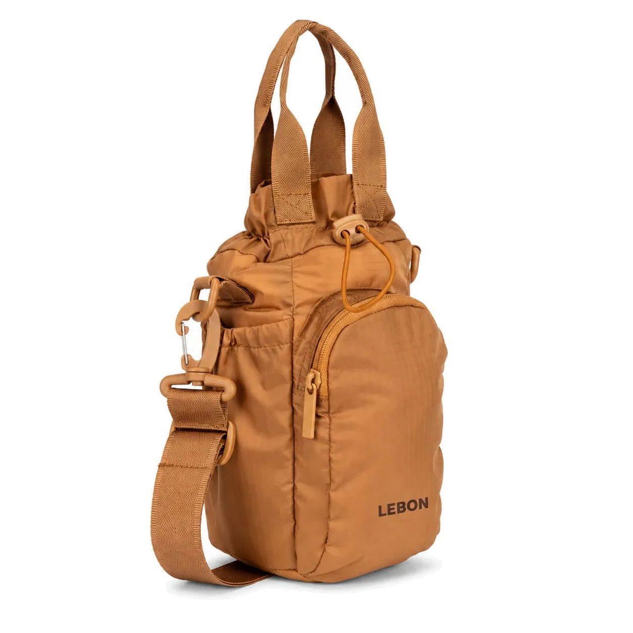 Custom Nylon Insulated Water Bottle Holder Bag with Detachable Shoulder Strap and Multiple Pockets