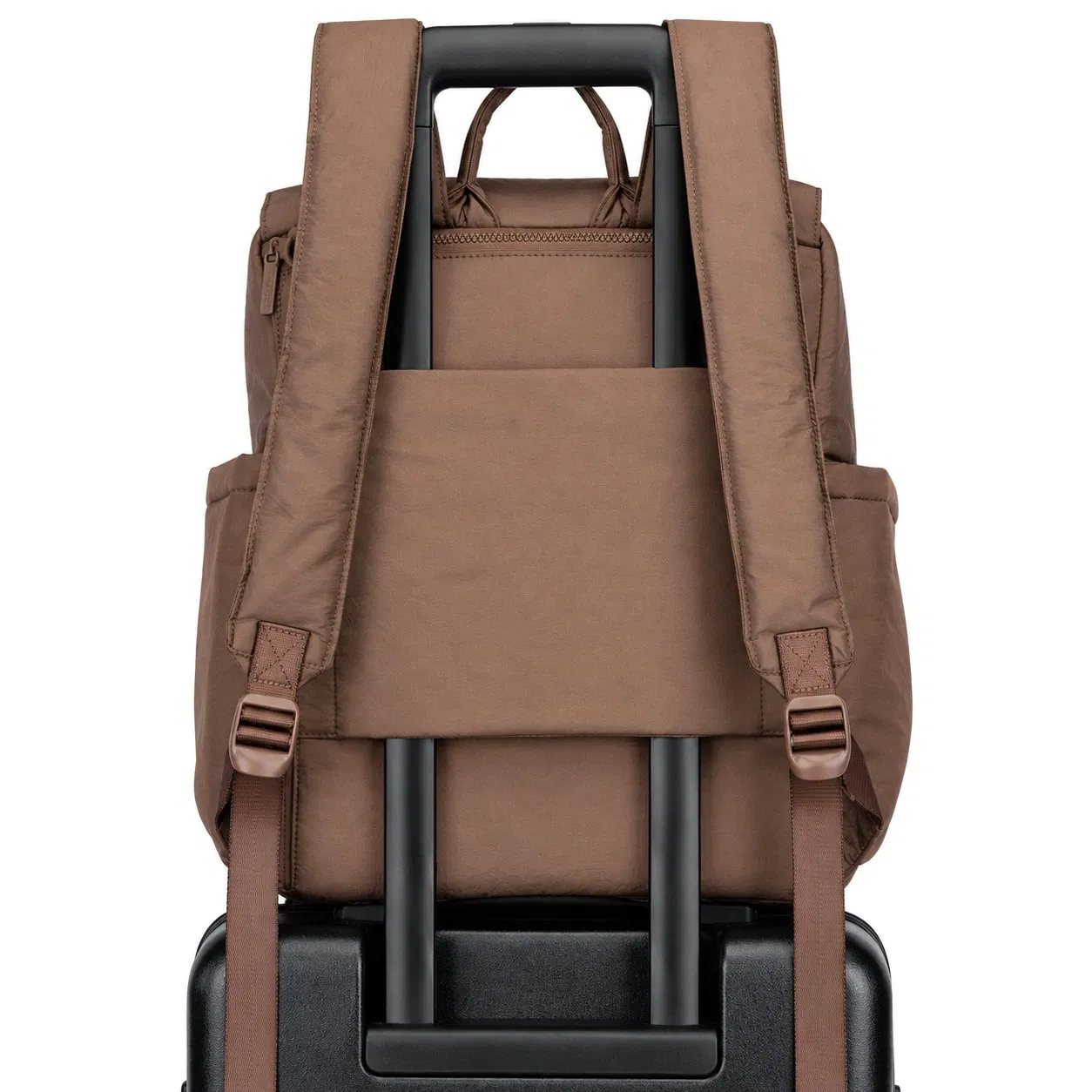 Custom Nylon Diaper Backpack with Insulated Bottle Pockets Laptop Sleeve and Magnetic Closure