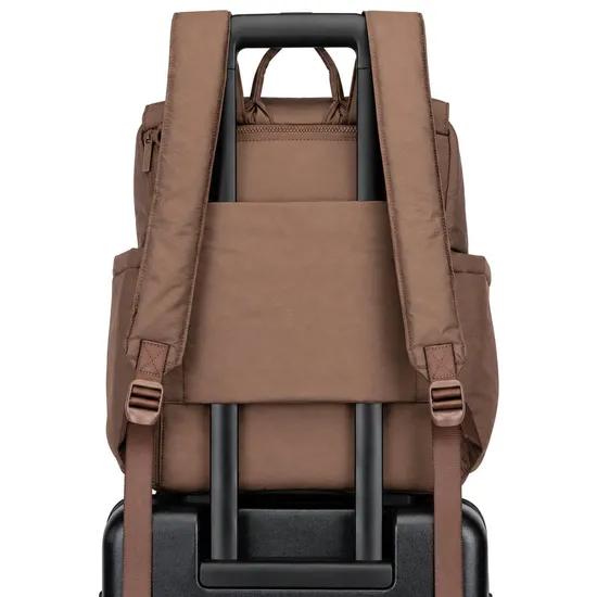Custom Nylon Diaper Backpack with Insulated Bottle Pockets Laptop Sleeve and Magnetic Closure