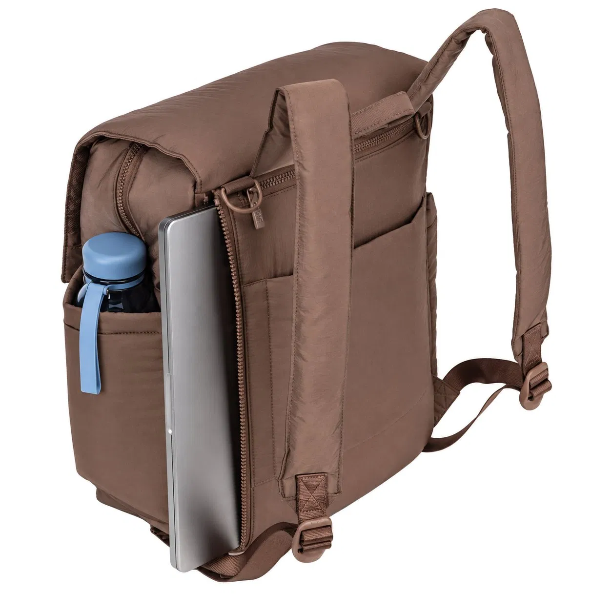 Custom Nylon Diaper Backpack with Insulated Bottle Pockets Laptop Sleeve and Magnetic Closure