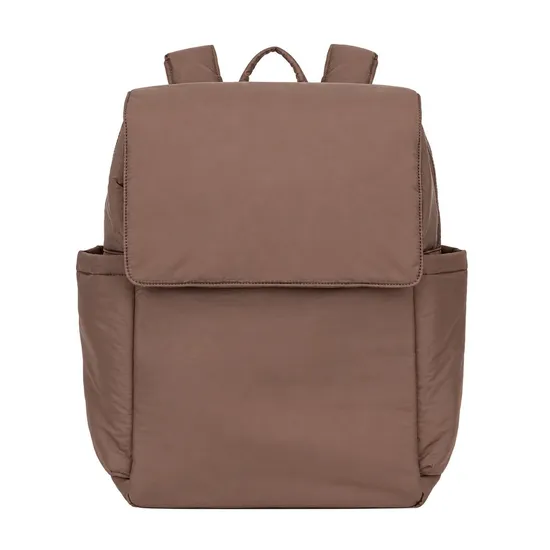 Custom Nylon Diaper Backpack with Insulated Bottle Pockets Laptop Sleeve and Magnetic Closure