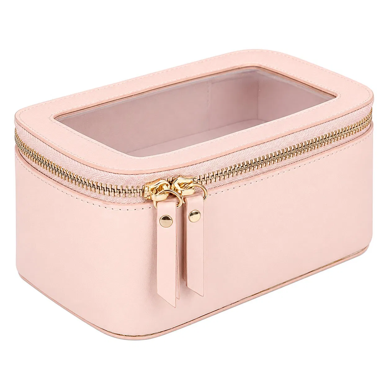 Clear Travel Cosmetic and Toiletry Organizer Bag with Zipper and Soft Handle for Makeup Essentials