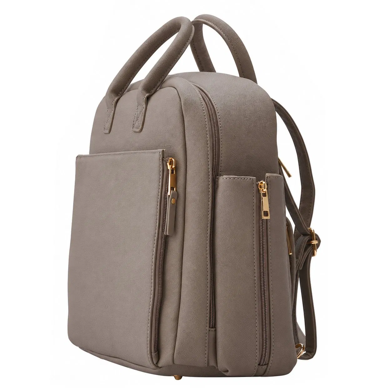 Custom Convertible Diaper Backpack Tote and Shoulder Bag with Insulated Bottle Pouch and Changing Pad
