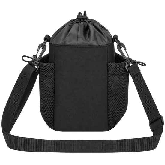 Custom Polyester Magnetic Gym Sling Bag with Water Bottle Holder and Drawstring Closure for Travel