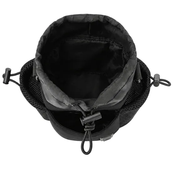 Custom Polyester Magnetic Gym Sling Bag with Water Bottle Holder and Drawstring Closure for Travel