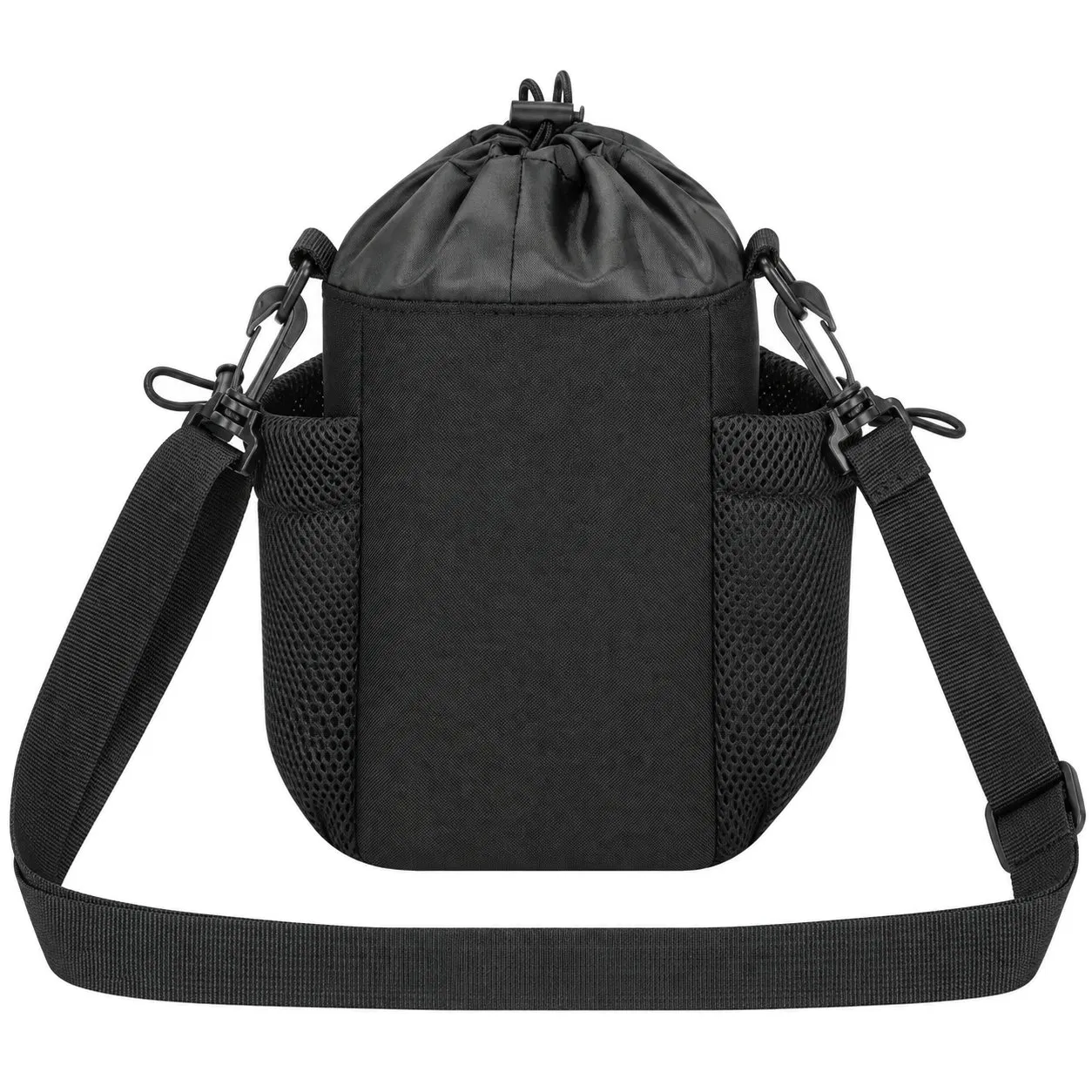 Custom Polyester Magnetic Gym Sling Bag with Water Bottle Holder and Drawstring Closure for Travel