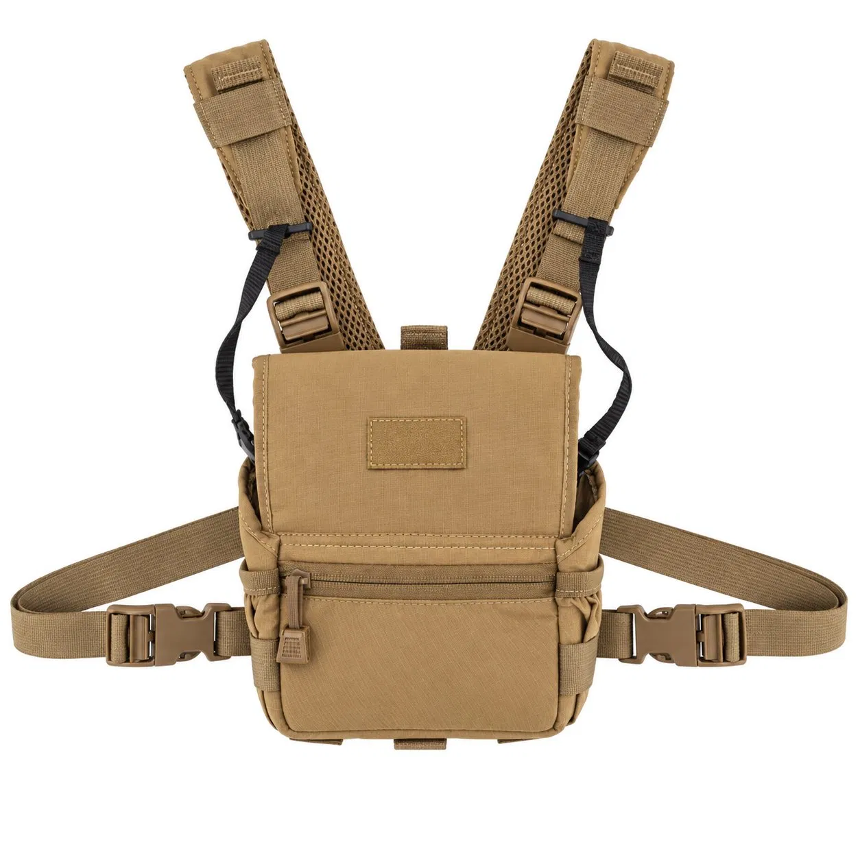 Custom Tactical Binocular Harness Chest Pack with Adjustable Straps and Side Pockets for Outdoor Use