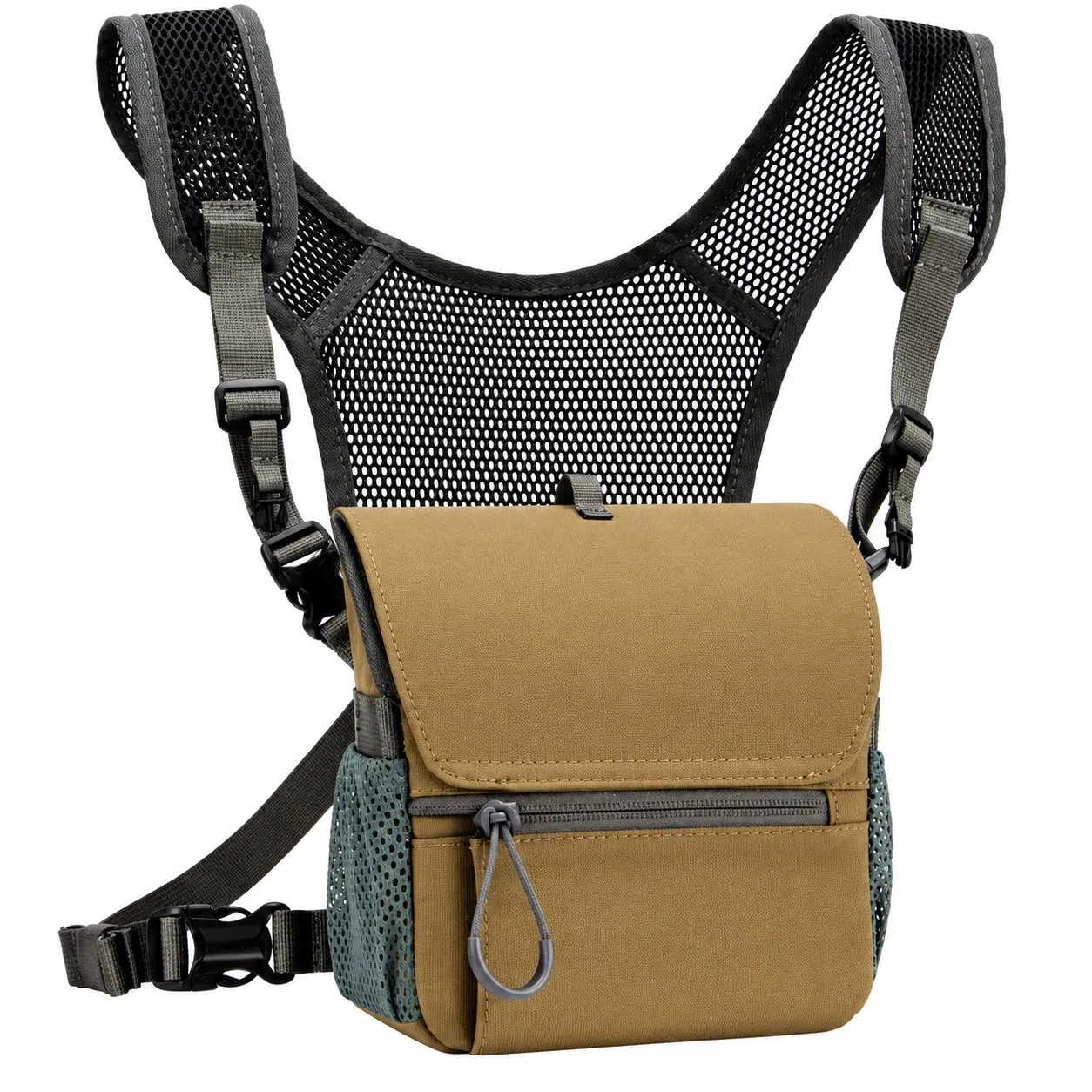 Custom Polyester Binocular Harness Chest Pack with Interior Compartment for Outdoor Travel and Hiking