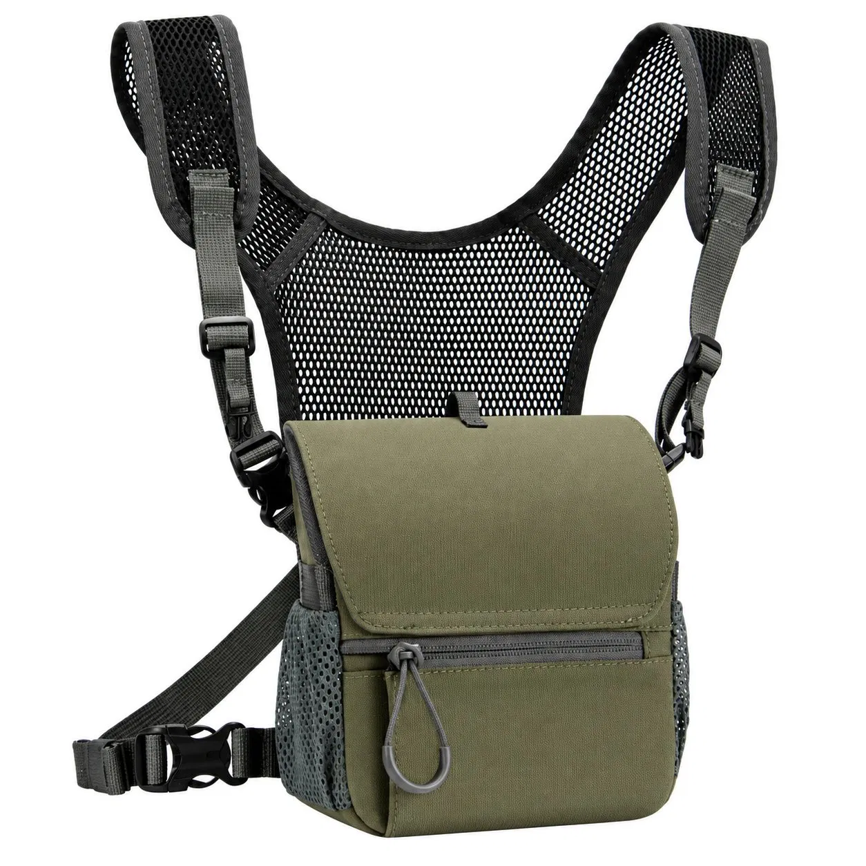 Custom Polyester Binocular Harness Chest Pack with Interior Compartment for Outdoor Travel and Hiking