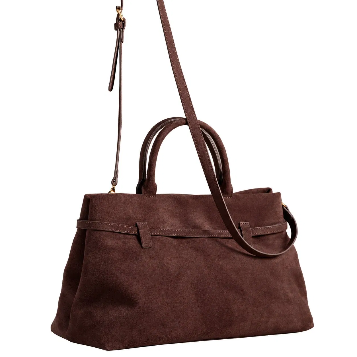 Custom Faux Suede Tote and Crossbody Shoulder Handbag with Adjustable Detachable Strap for Women