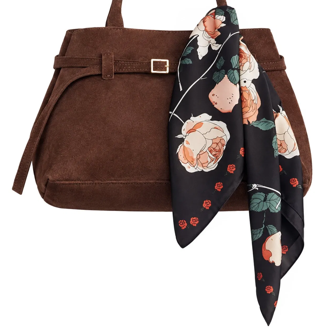 Custom Faux Suede Tote and Crossbody Shoulder Handbag with Adjustable Detachable Strap for Women