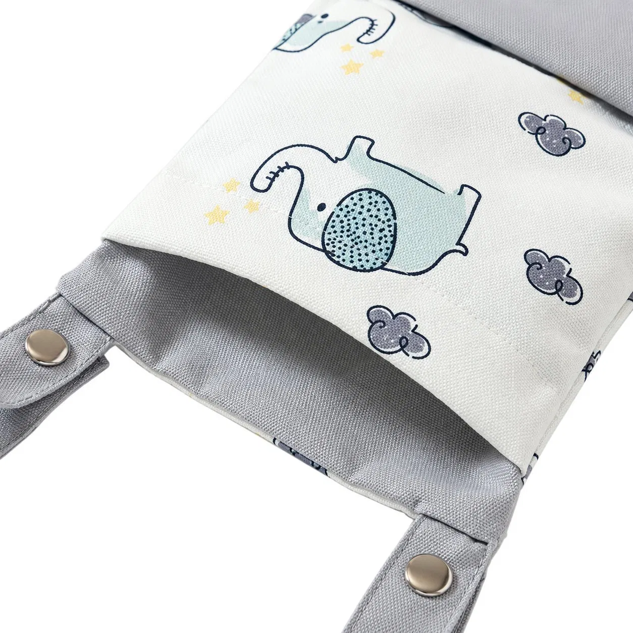 Custom Polyester Hanging Crib and Stroller Organizer with Pockets for Diapers Toys and Baby Essentials