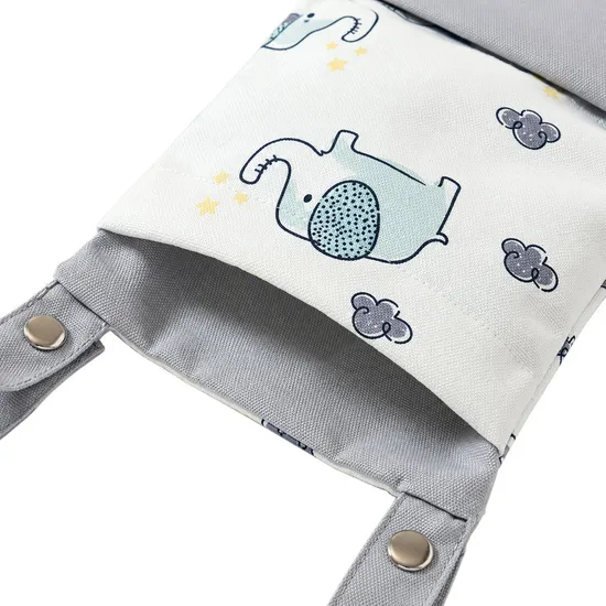 Custom Polyester Hanging Crib and Stroller Organizer with Pockets for Diapers Toys and Baby Essentials