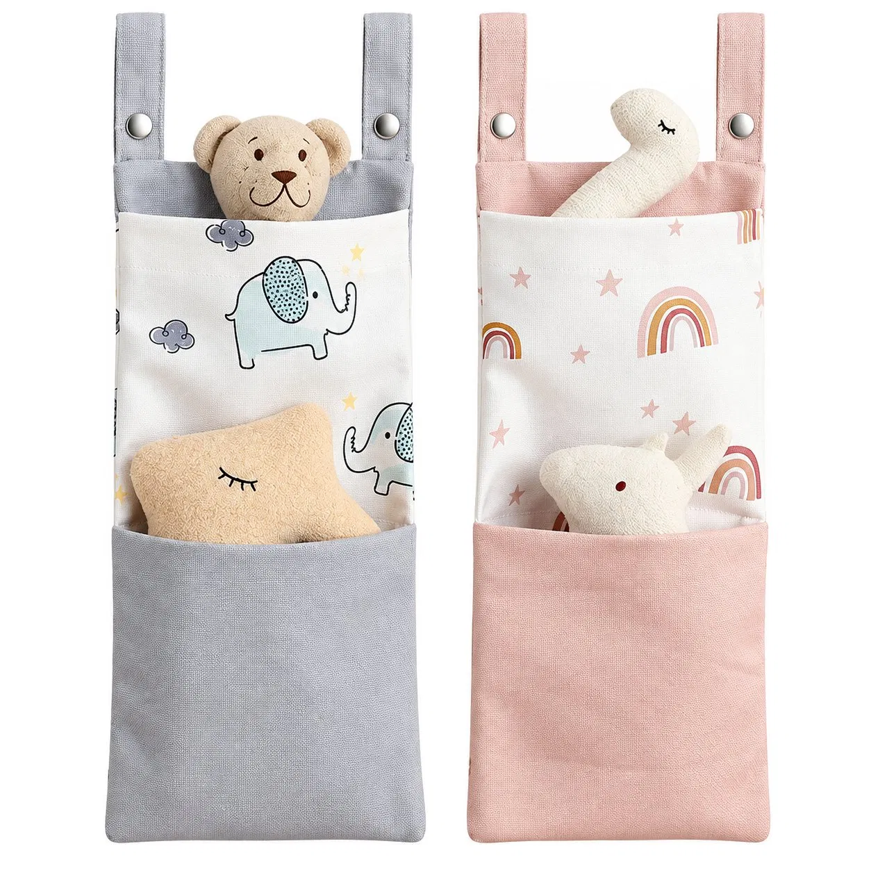 Custom Polyester Hanging Crib and Stroller Organizer with Pockets for Diapers Toys and Baby Essentials