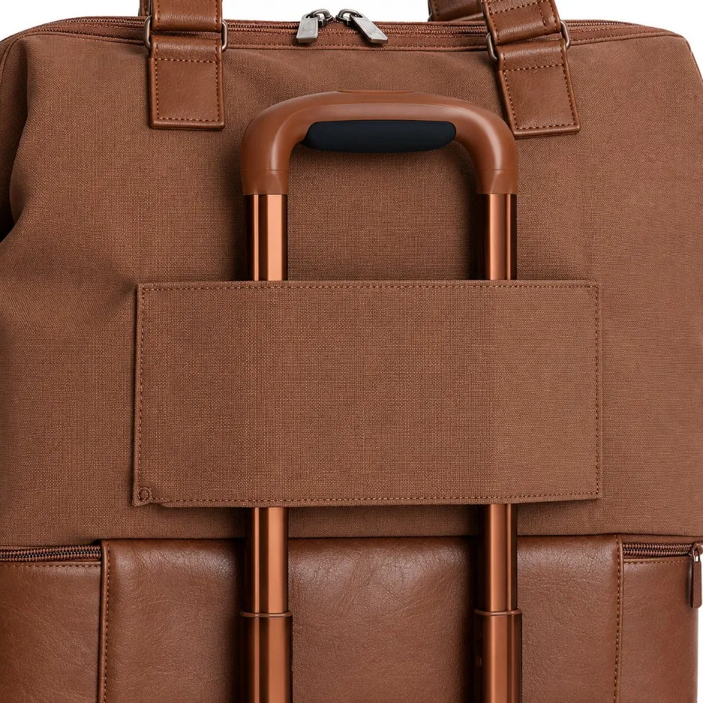 Custom Convertible Canvas Weekender Duffle with Removable Bottom Compartment and Padded Laptop Sleeve