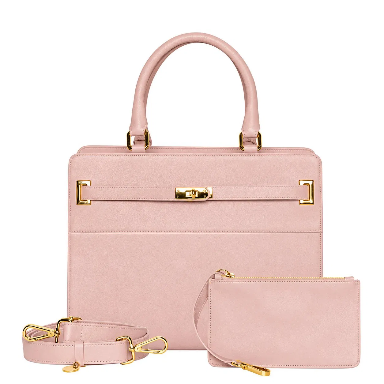 Custom Leather Pet Carrier Bag with Brass Hardware Detachable Pouch and Airflow Vents for Small Pets