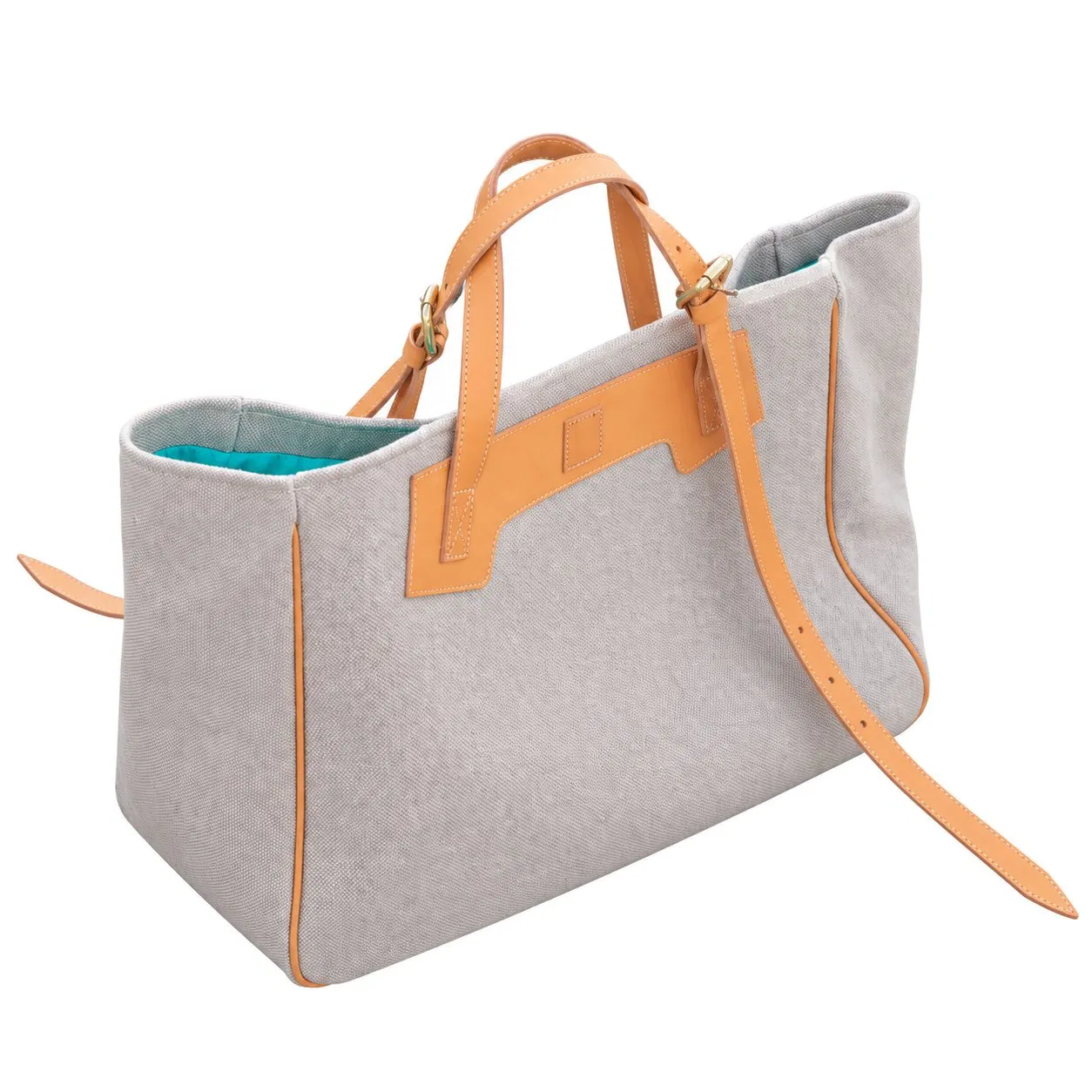 Custom Canvas Pet Carrier with Leather Handles Cotton Lining and Adjustable Straps for Small Pets