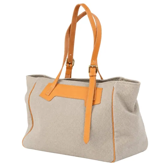 Custom Canvas Pet Carrier with Leather Handles Cotton Lining and Adjustable Straps for Small Pets
