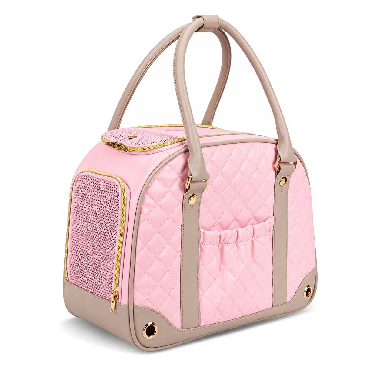 Custom Foldable Polyester Pet Carrier Handbag with Breathable Mesh Lining for Small Dogs and Cats
