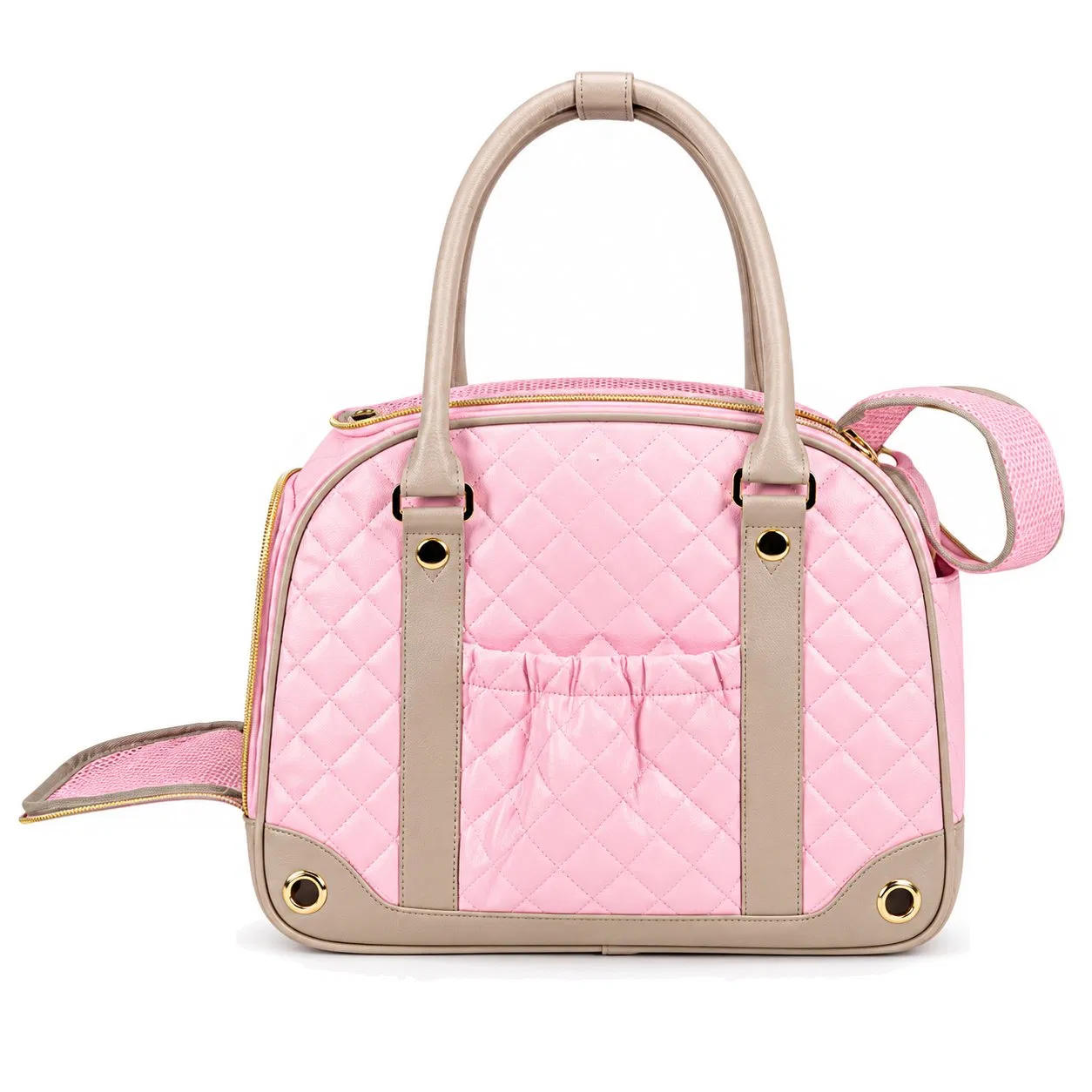 Custom Foldable Polyester Pet Carrier Handbag with Breathable Mesh Lining for Small Dogs and Cats